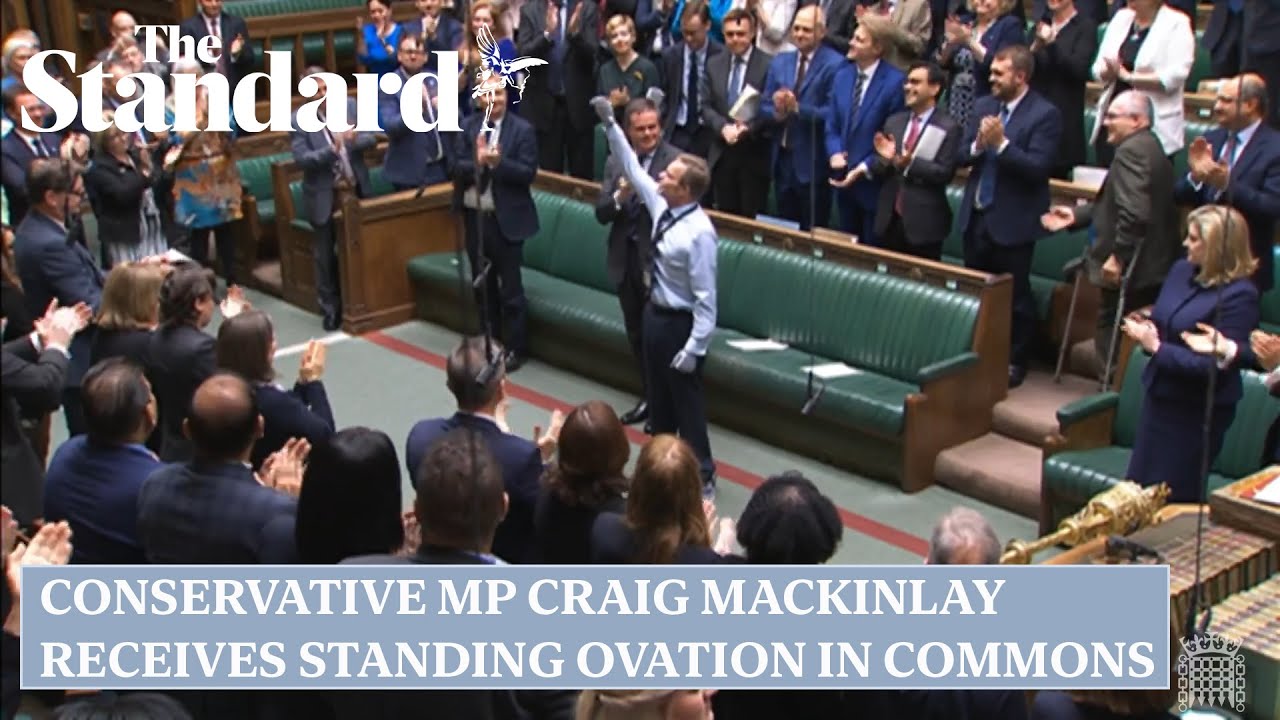 MP Craig Mackinlay who lost four limbs to sepsis gets standing ovation as he returns to Parliament