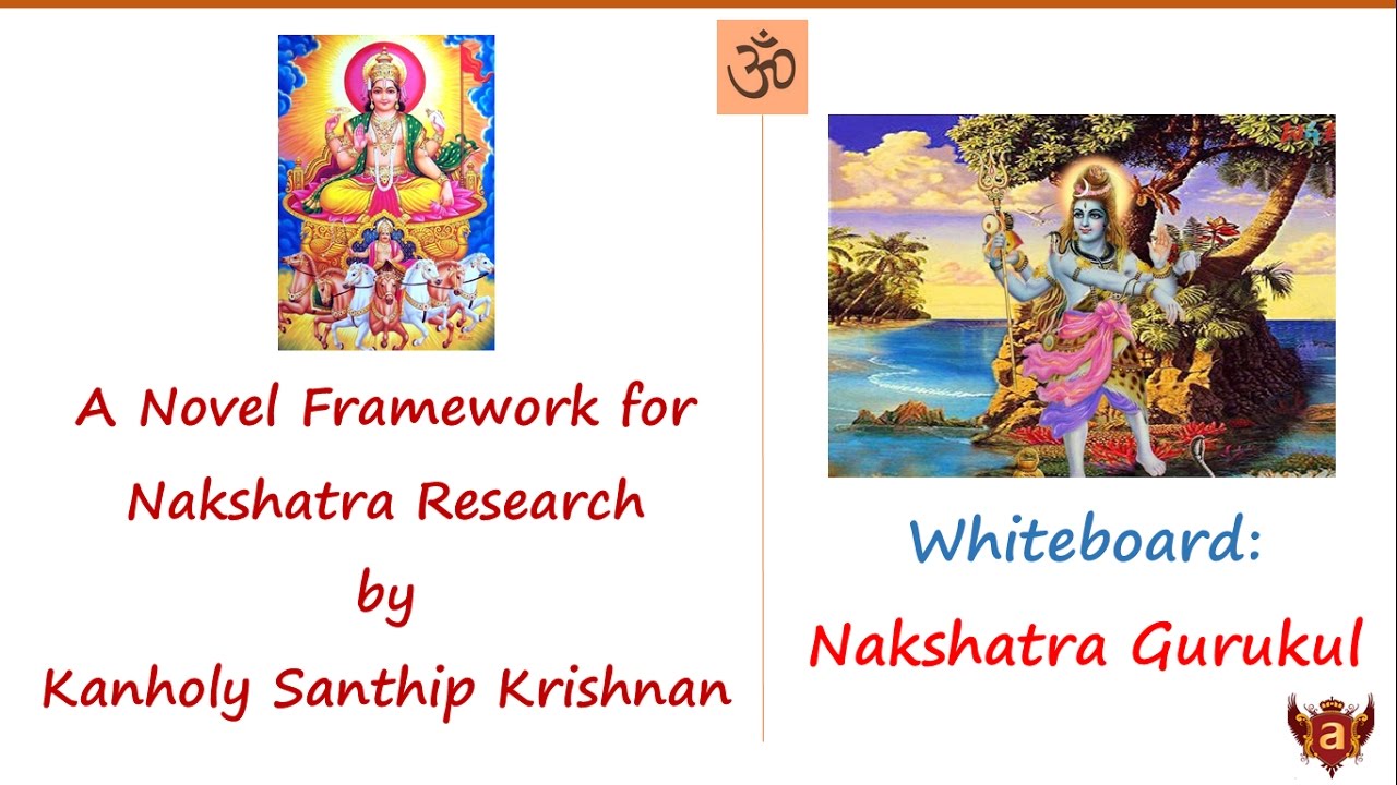 Whiteboard: A Novel Framework for Nakshatra Research by Dr. Kanholy Santhip Krishnan