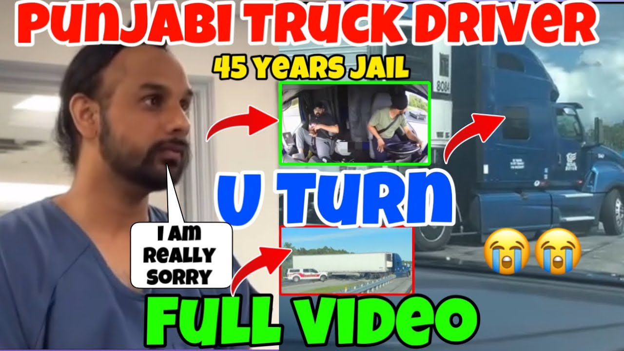 Punjabi Truck driver accident USA | florida truck driver u turn 