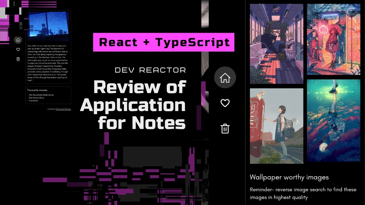 React. TypeScript. Review of Application for Notes