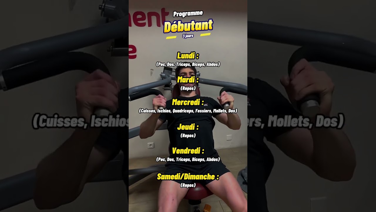 Programme d&eacute;butant #musculation #fitness #workout