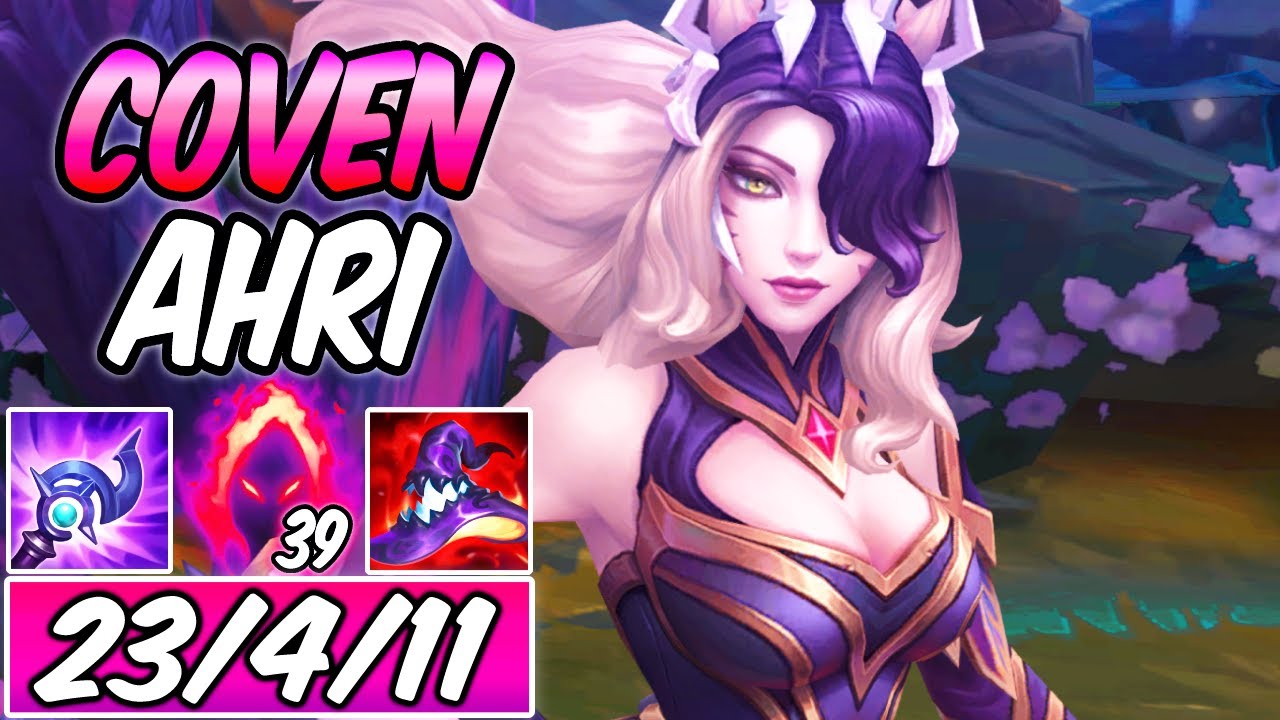 NEW COVEN AHRI VISUAL UPDATE 2023 WITH 39 DARK HARVEST STACKS & RED CHROMA | AHRI MID S+ GAMEPLAY
