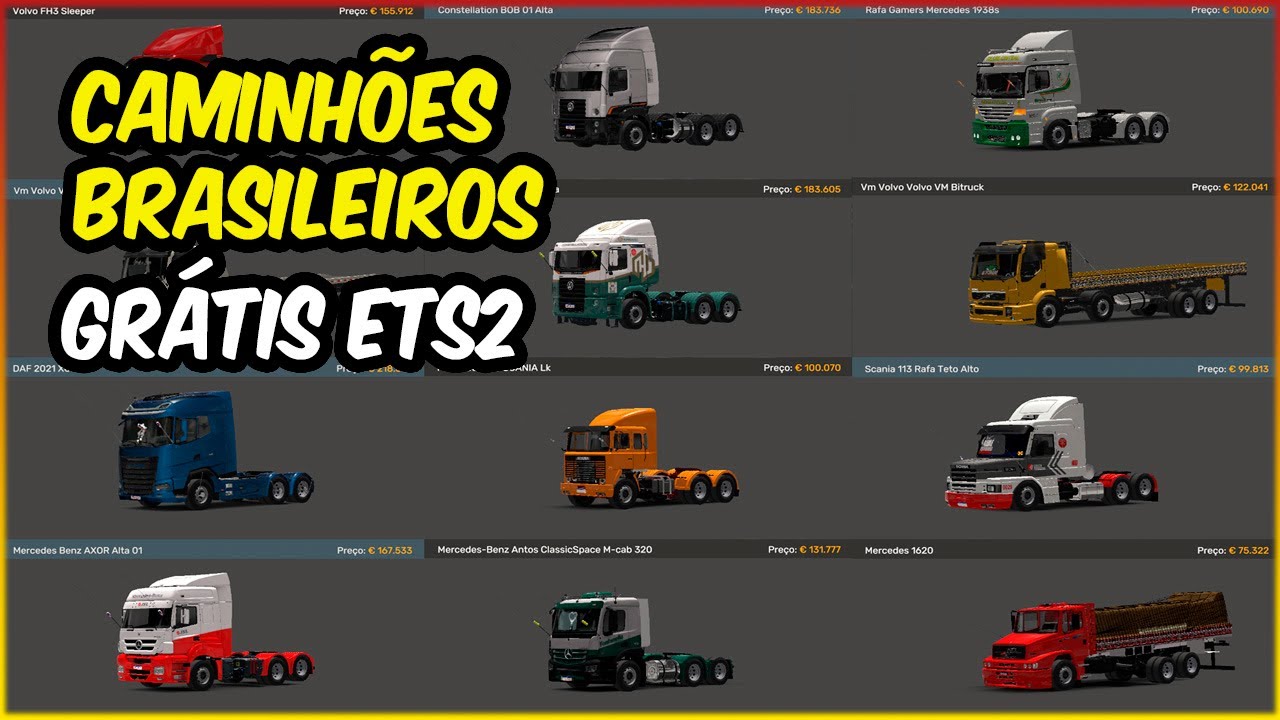 CAMINH&Otilde;ES BRASILEIROS GR&Aacute;TIS PARA EURO TRUCK SIMULATOR 2 1.53 ETS2 MODS BR
