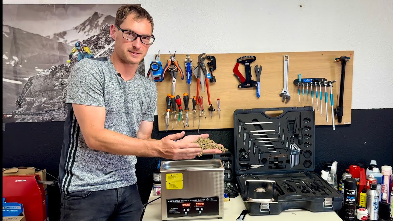 Limpiador ultrasonidos, lo uso para la limpieza de los componentes de la bicicleta