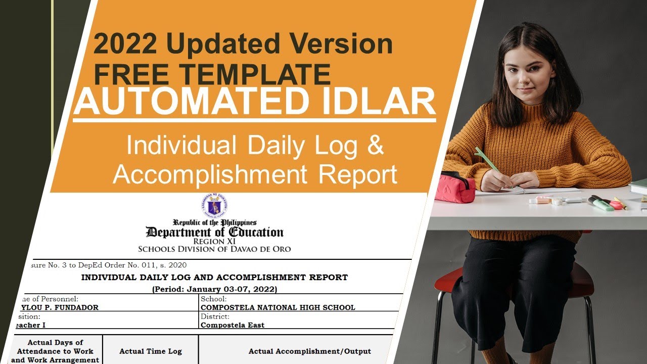FREE| Individual Daily Log and Accomplishment Report (IDLAR) Automated| Updated Version| 2022