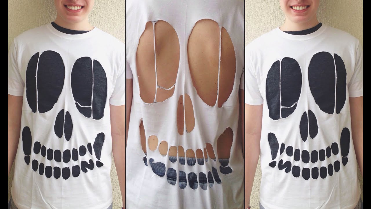 DIY #13: Caveira cortada na camisa (Skull Shirt Cut Out)