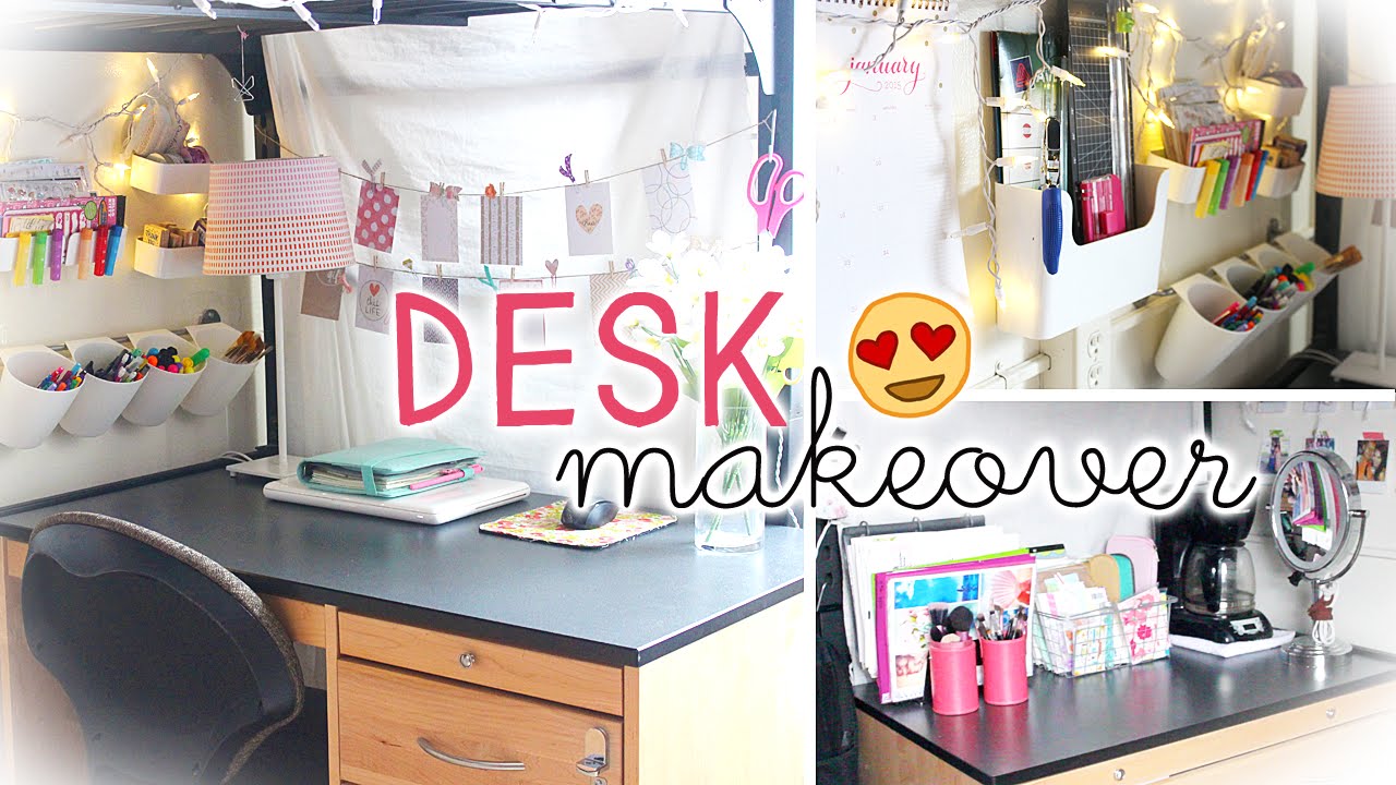 Desk Makeover & Hacks (Dorm Wall Storage & Decor)