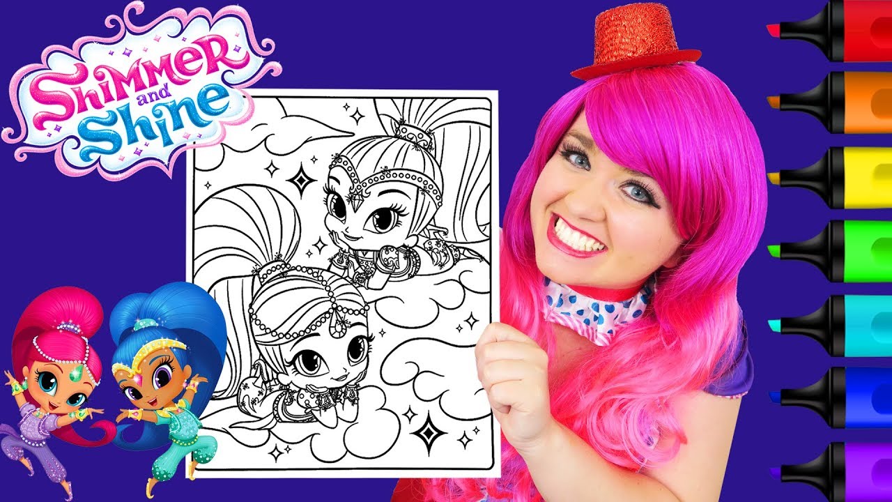 Coloring Shimmer and Shine Genies Coloring Page Prismacolor Paint Markers | KiMMi THE CLOWN