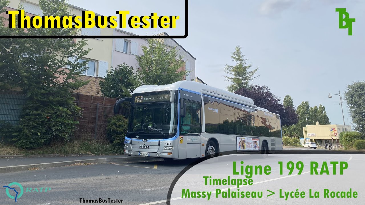 RATP IDFM - Ligne 199 RATP (Trajet Complet - Réel) - [Timelapse] MP - La Rocade