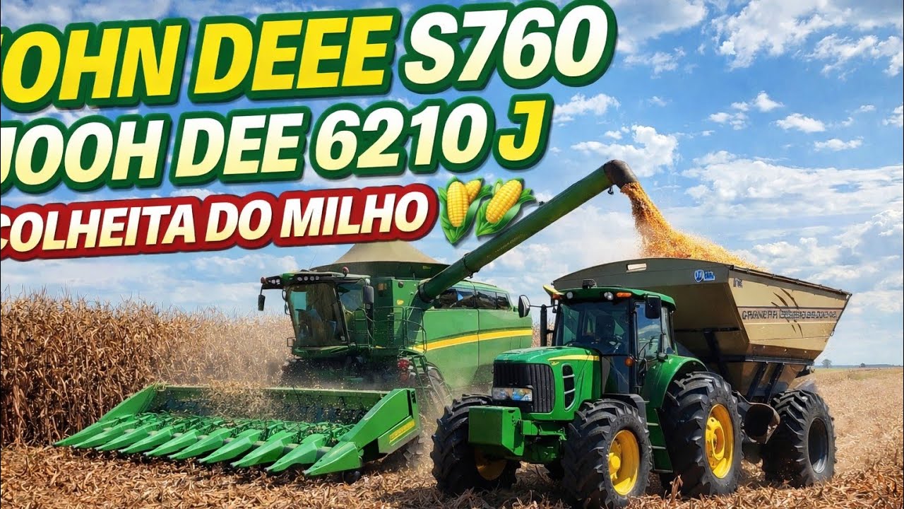 Colheita do milho com a Jooh Dee s760 milho tá rendendo muito 