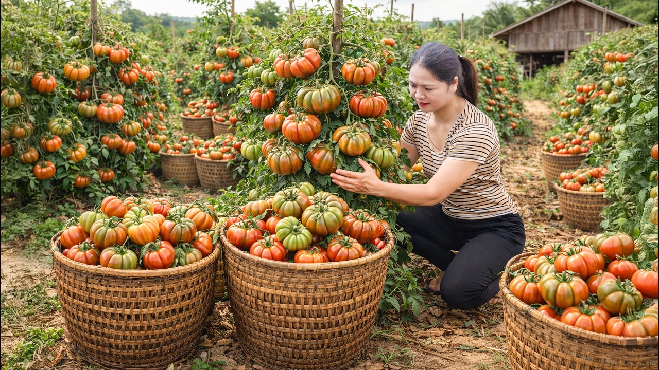 Harvesting Early Tomatoes by the Ton – Baskets Sell Out in Minutes