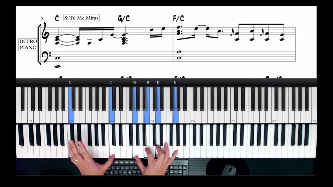 SI Tú Me Miras | Alejandro Sanz | Intro Piano Tutorial