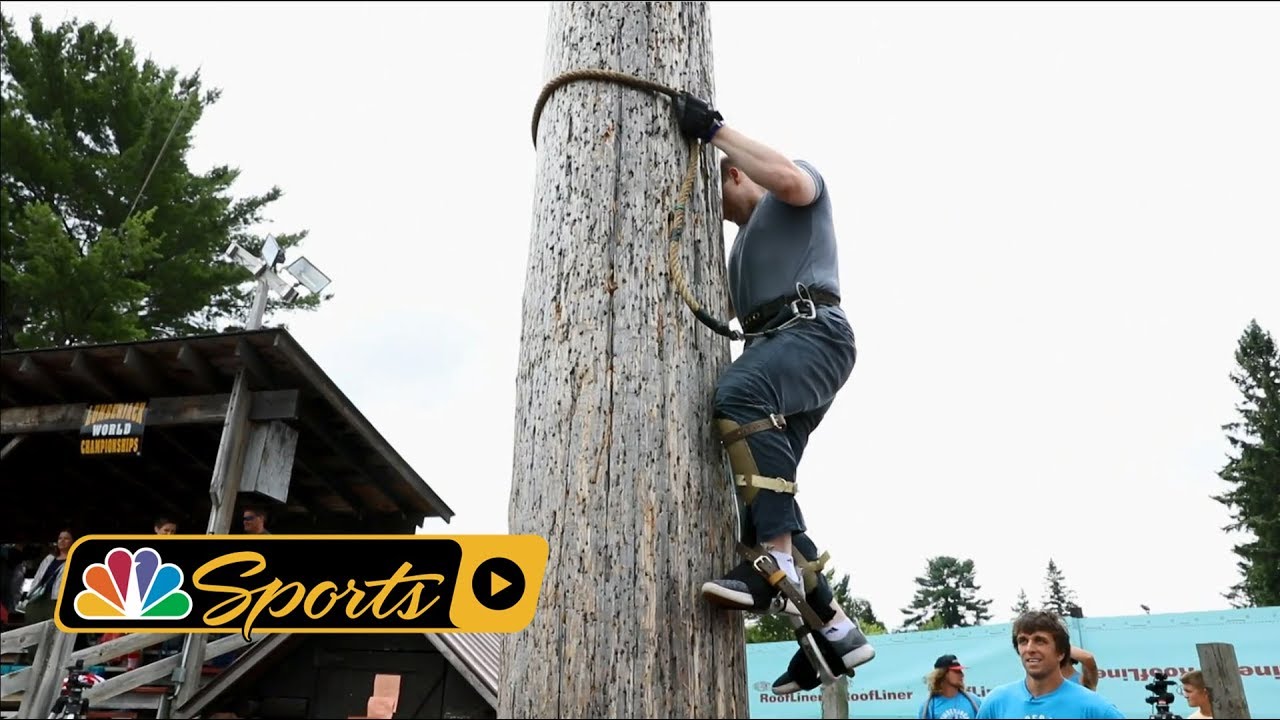 Log speed climbing fail at the 2018 Lumberjack World Championship I NBC Sports
