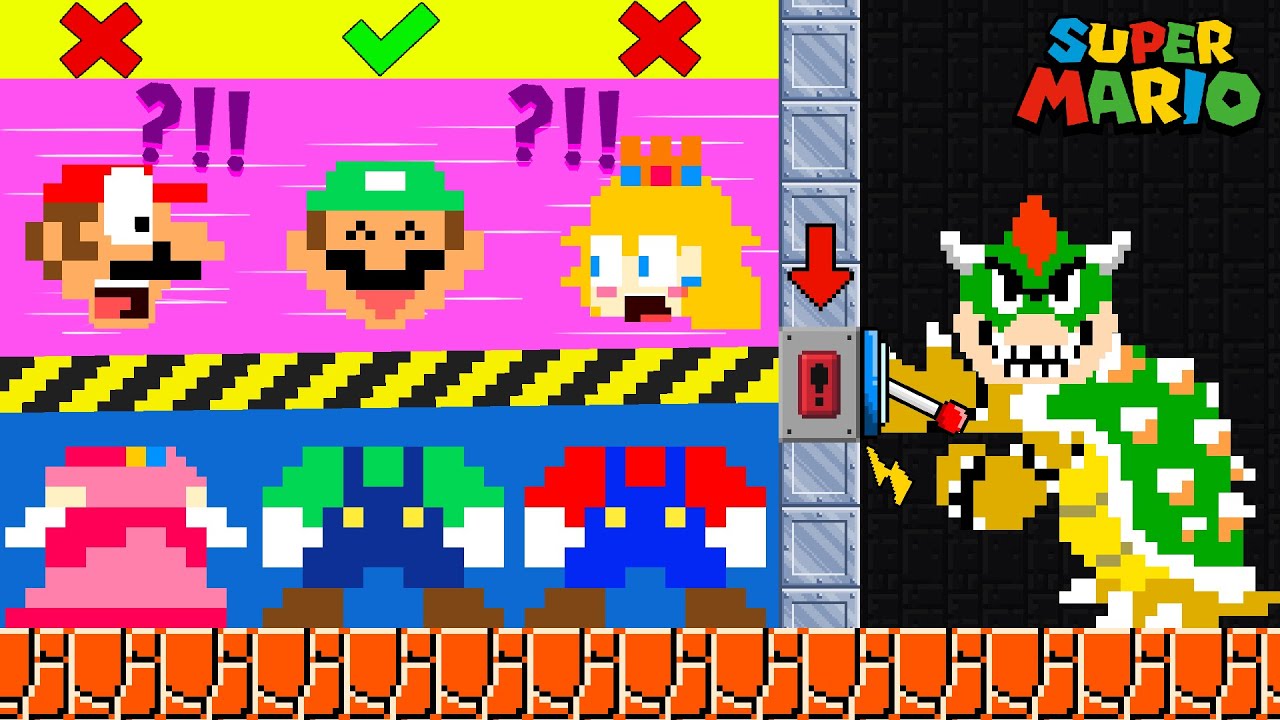 What if Team Mario got lost in the Body Swap Machine | Game Animation