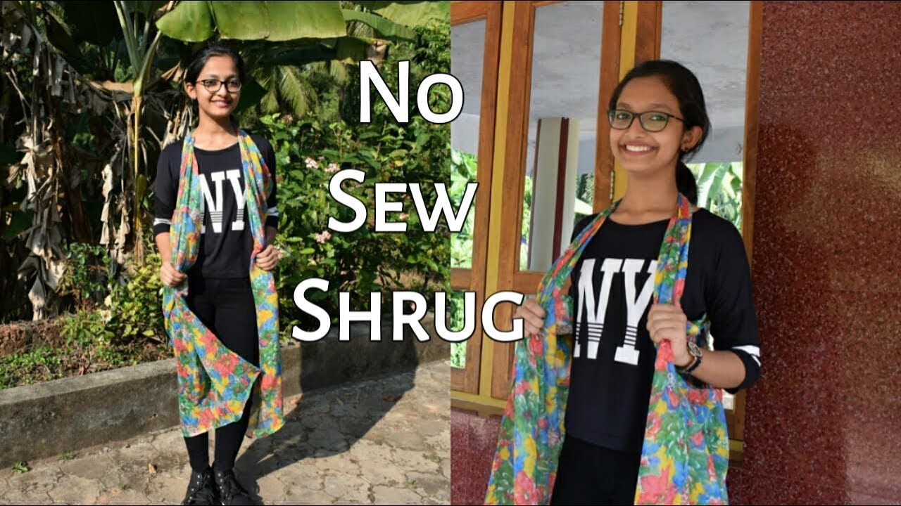 Recycle Old Dupatta into Shrug | No Sew Shrug | DIY  Fashion Ideas | Convert old Dupatta into Jacket