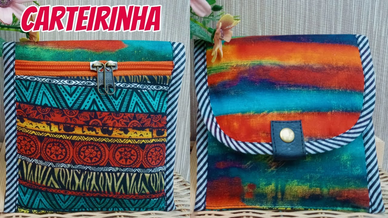 Como Fazer Necessaire Super Fácil sem Viés e sem Manta com Avimor Tecidos - Carteirinha de Mão Fácil