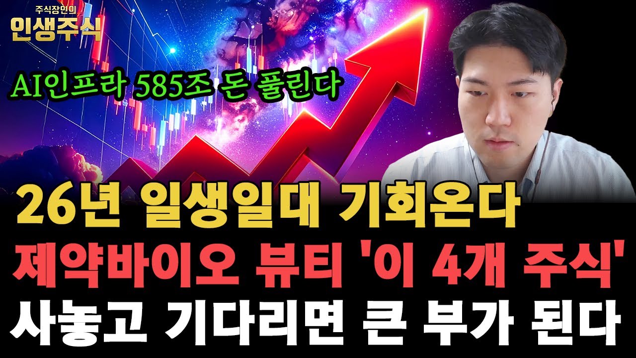 AI인프라 585조 돈 쏟아지며 26년 일생일대 기회 온다, 제약바이오 뷰티 '이 4개 주식' 사놓고 기다리면 큰 부가 될 겁니다 [인생주식]