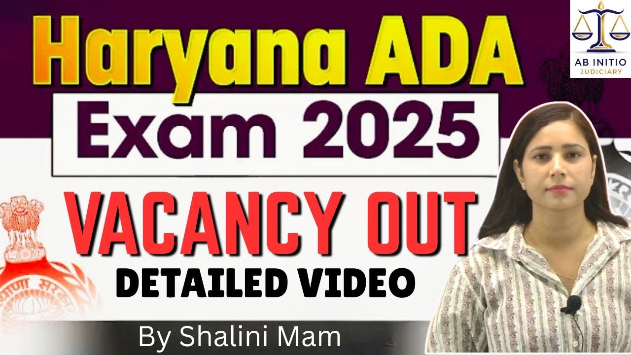Haryana ADA Notification || By-Shalini Ma'am || #abibitiojudiciary