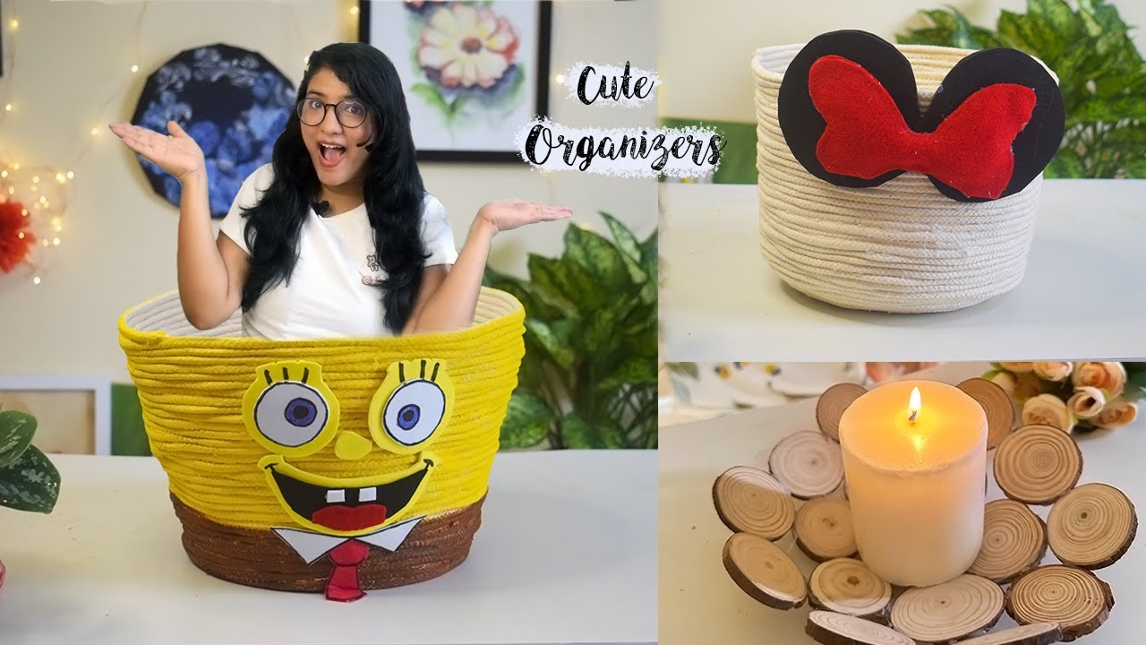 2Amazing and cute expensive organizers and a candle holder DIY at home |Artistic Alisha