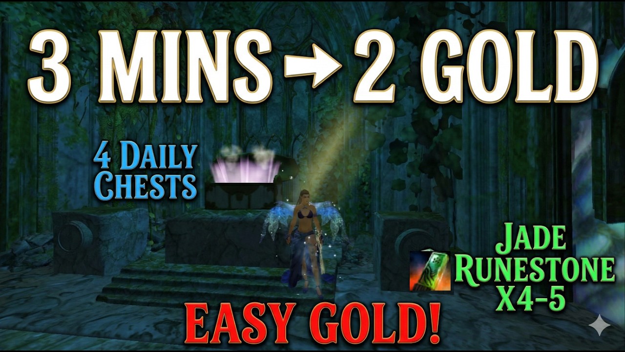 Jade Runestone Daily Farm: 4 Chests in 3 Mins = Easy Gold! (GW2 Daily Gold Farm)