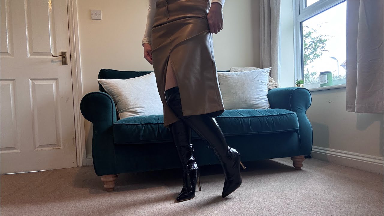 Nylons, Thigh High Boots and Satin Scarf 