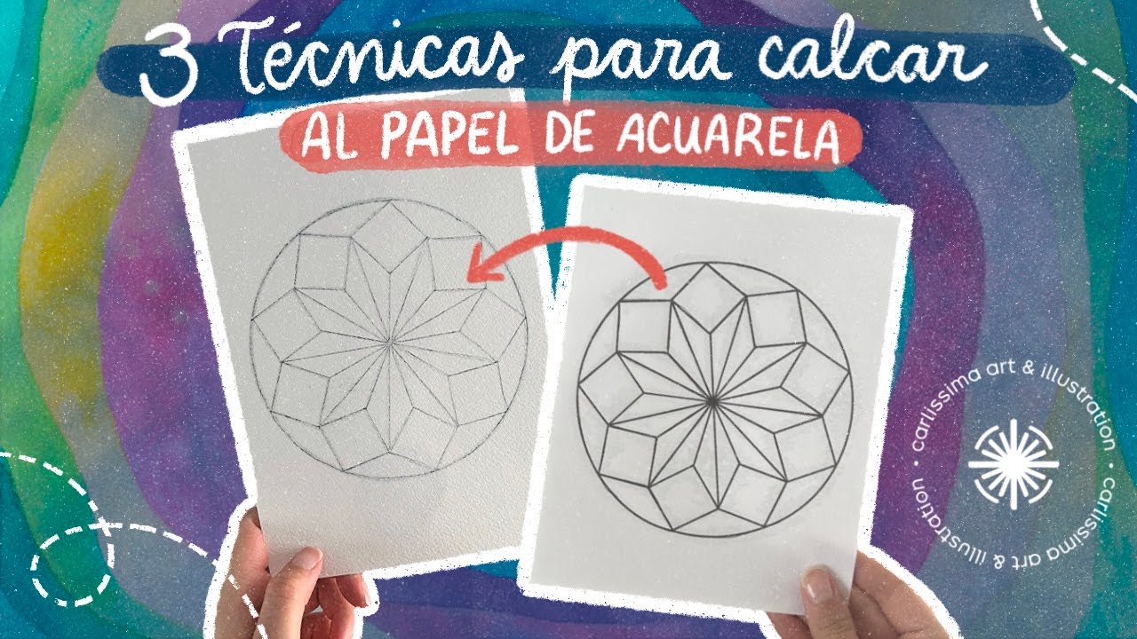 C&oacute;mo CALCAR un dibujo en PAPEL DE ACUARELA. 👀🎨