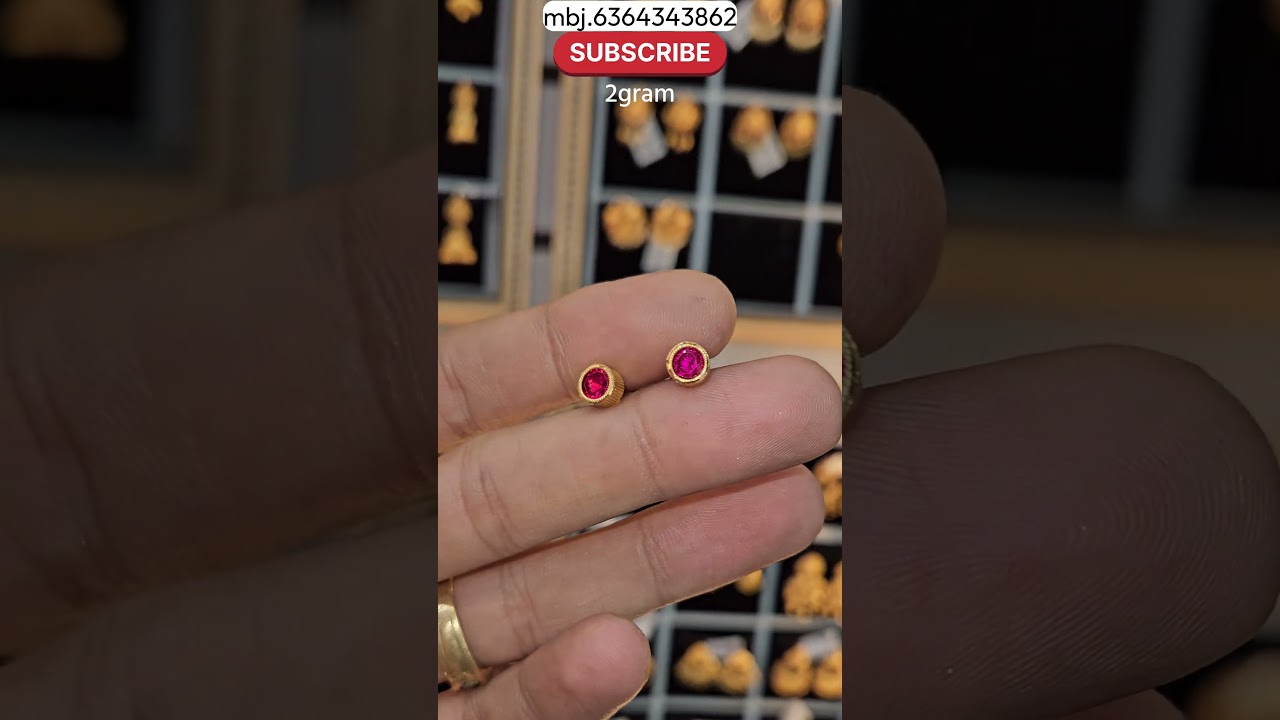 Only 2 gram single stone studs for men #gold #shorts #earrings #trending