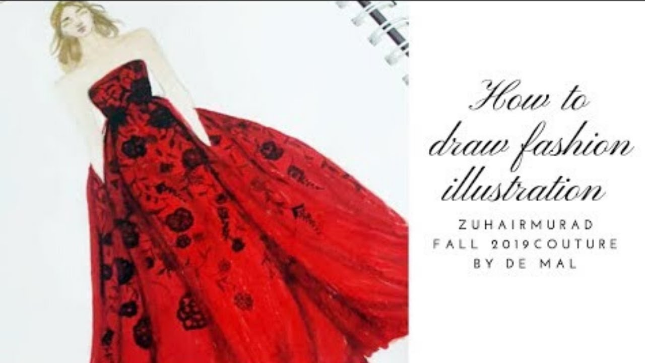 Zuhair Murad 2019 couture fall fashion illustration| |زهير مراد 2019 تصميم الأزياء الراقية |