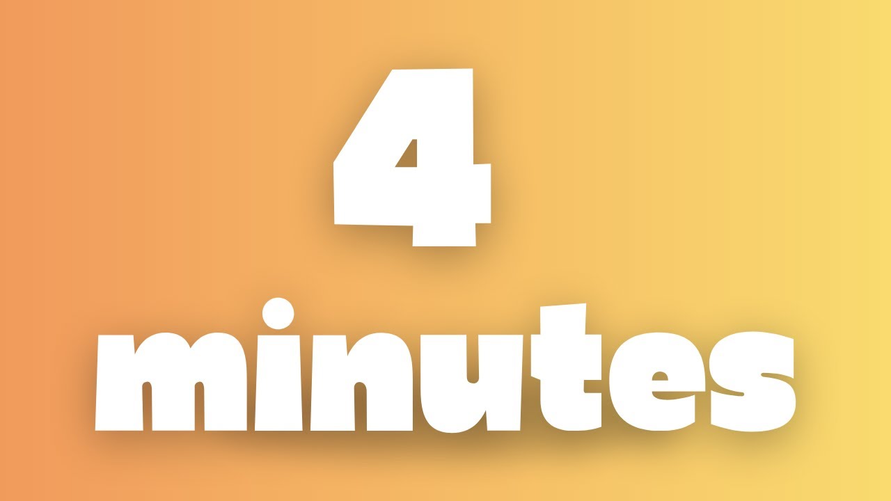 4 Minute Countdown Timer | Yellow Orange Gradient