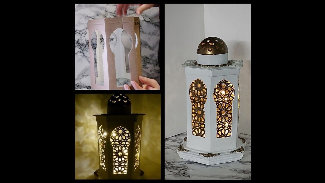 #اجمل# طريقة# لعمل# فانوس# رمضان# من #الكرتون-  lantern  with cardboard- أعمال #يدوية