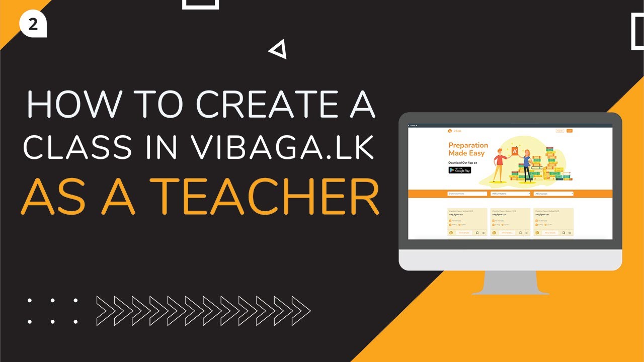 How to create a Class in Vibaga.lk as a teacher in English.