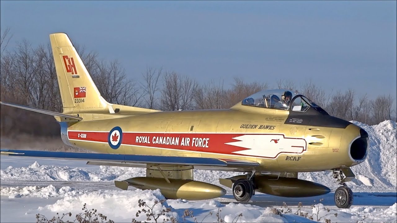 RCAF Golden Hawks Sabre Leaving Canada
