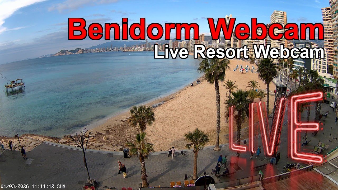 BENIDORM LIVE WEBCAM 🇪🇸 🔴 LIVE Resort Beach at Night NOW 🌙🌴🌊