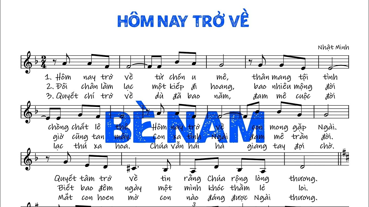 Hôm Nay Trở Về - Nhật Minh (tập hát, bè nam, bè phụ)