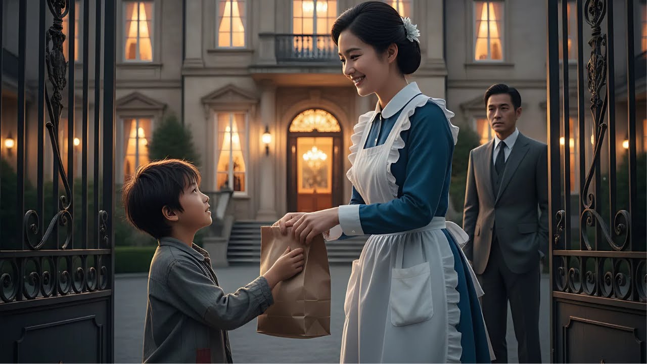 貧しい少年に食べ物をこっそり渡す家政婦を目撃した億万長者 ー その裏にある真実が彼を絶句させた！