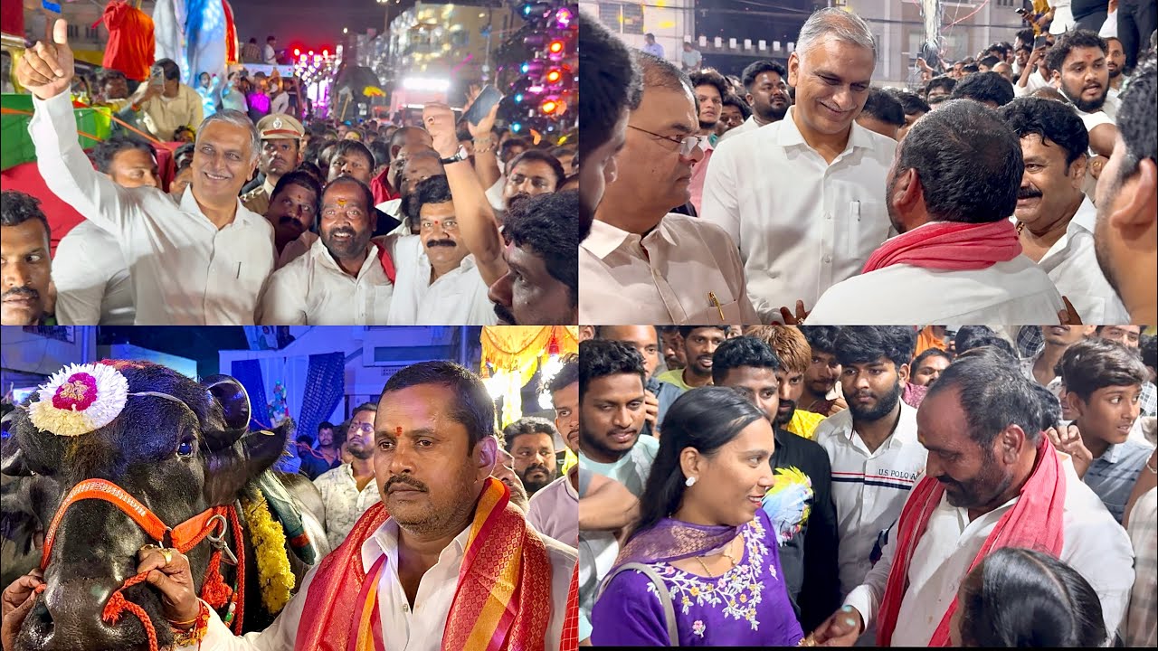 Ex-Ministers Harish Rao & Talasani Srinivas Yadav @ Chappal bazar Laddu yadav Sadar 2025 #ladduyadav