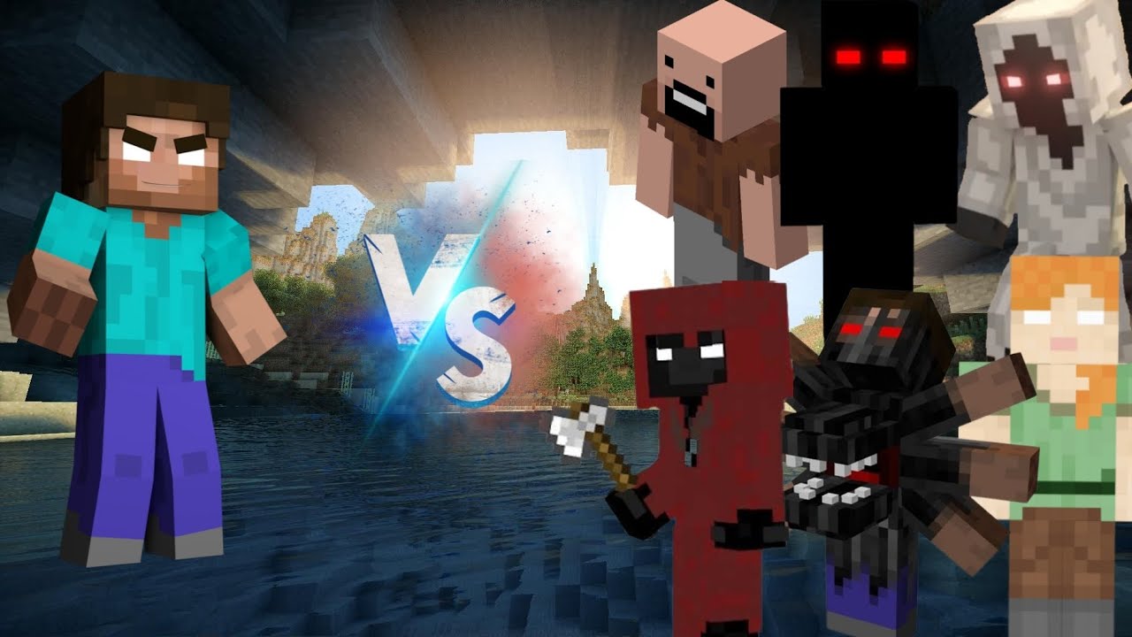 Herobrine vs all Minecraft Entity|| Herobrine vs all entity ||Minecraft