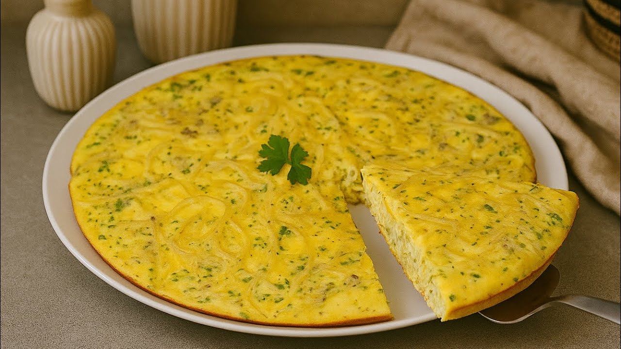 Spaghetti Omelette | Big Pan, Big Flavor Breakfast Recipe | Morning Glow Bakes