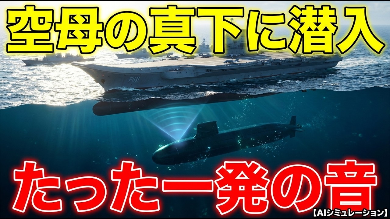 【衝撃】中国最新空母「福建」の真下800mに潜入せよ！自衛隊潜水艦「たいげい」がたった一発の音で艦隊を止めた日【戦術シミュレーション】
