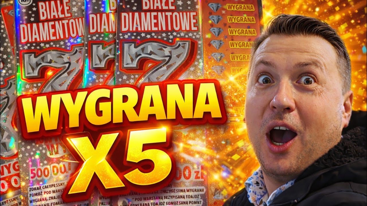 WYGRANA X5 ZDRAPKI LOTTO BIAŁE DIAMENTOWE 