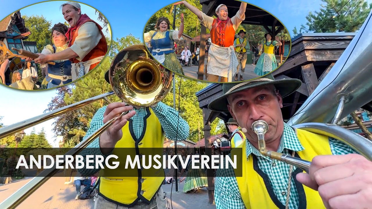 Efteling: Anderberg Musikverein met bakker Krümel en Frau Schmetterling (Max & Moritz) - zomer 2024