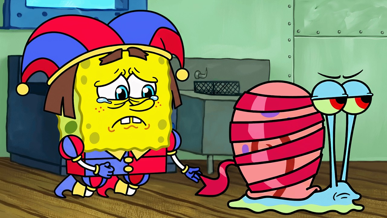 SpongeBob Lost Gary Sad Story (The Amazing Digital Circus Animation)