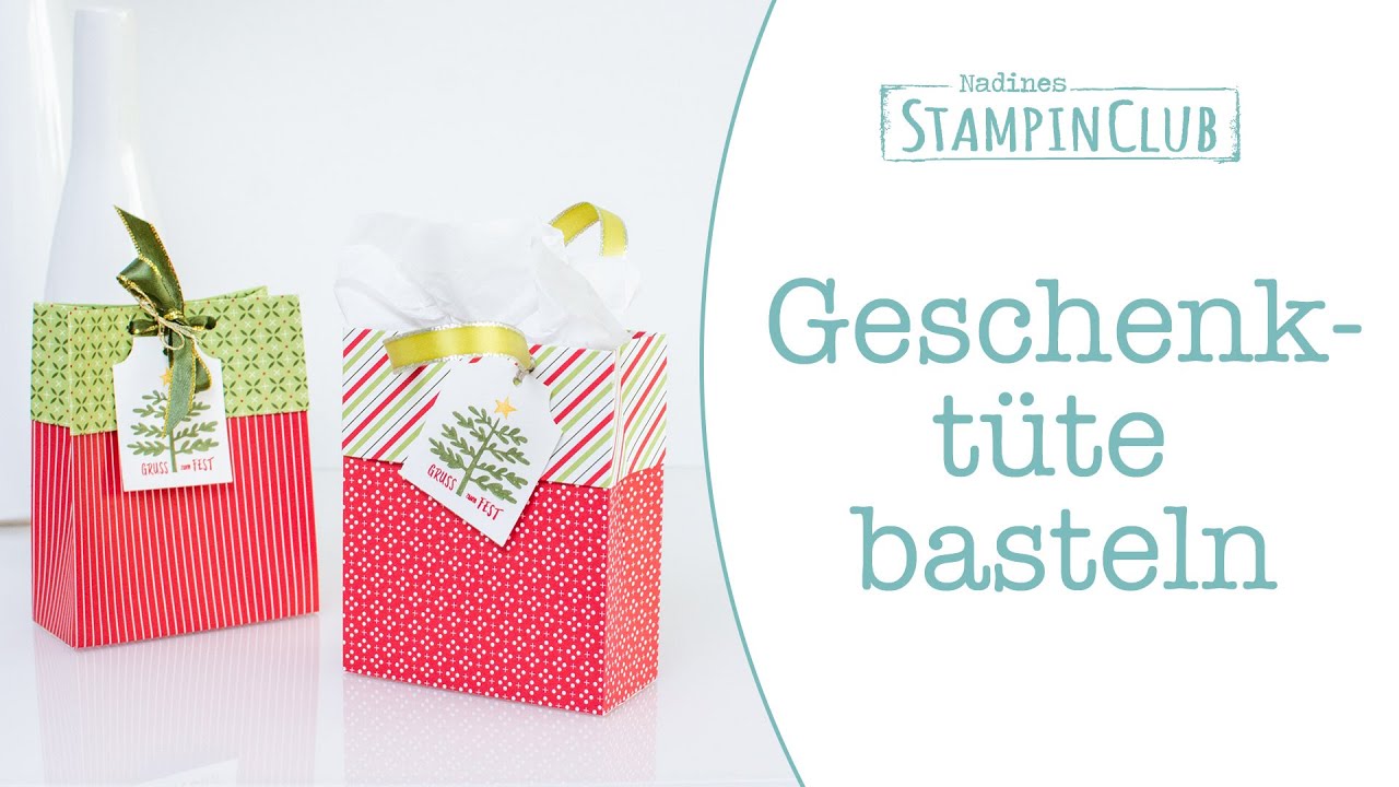 Anleitung: Geschenktüte basteln mit dem Stampin' Up!® Designerpapier Weihnachten im Herzen