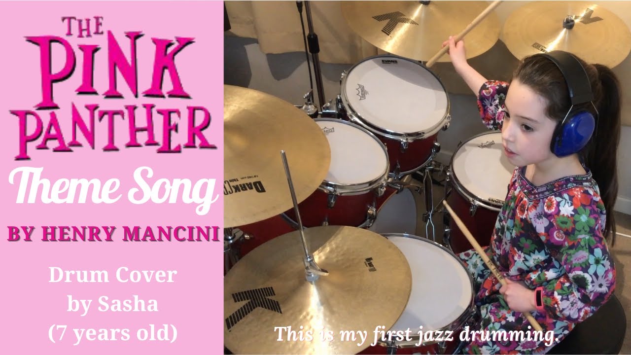 Henry Mancini - The Pink Panther Theme - Drum Cover by Sasha (7 years old)