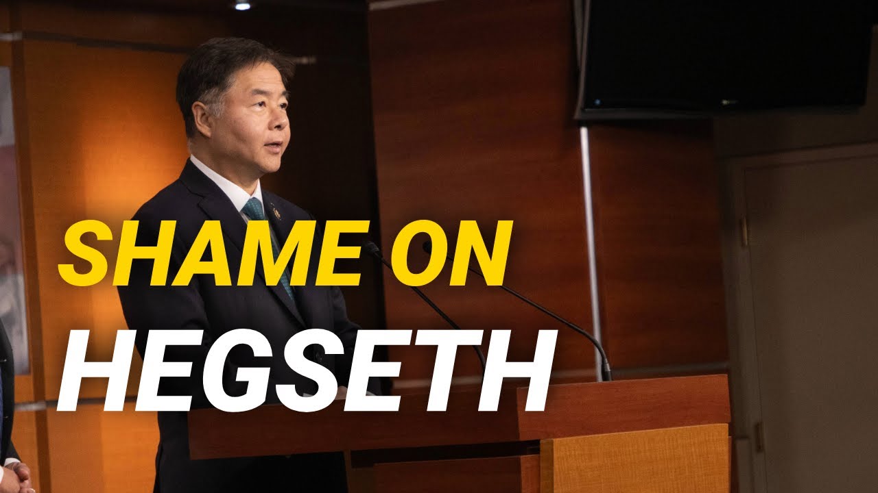 Hegseth LIED + Committed WAR CRIMES | Rep. Ted Lieu Press Conference