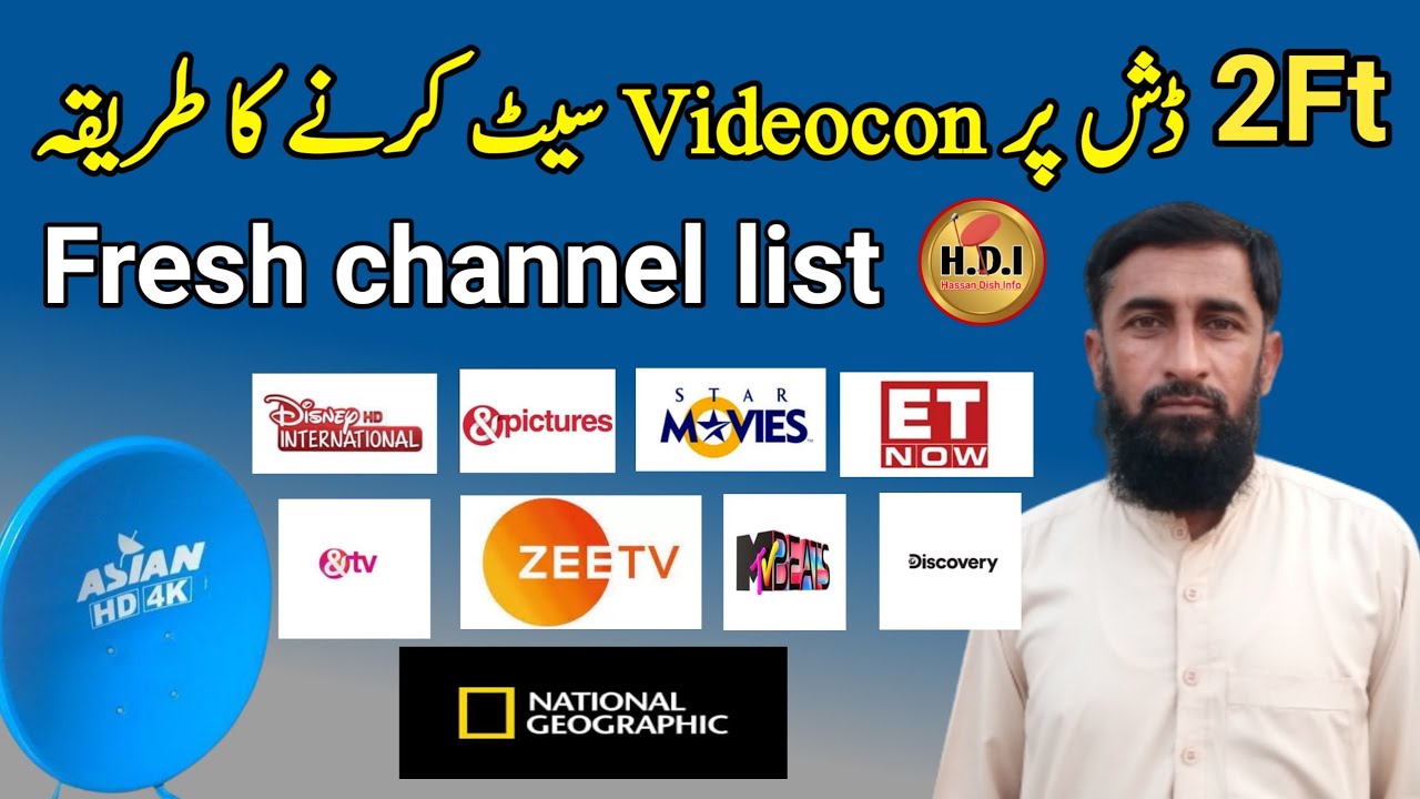 Videocon setting on 2Ft dish complete method | Fresh channel list