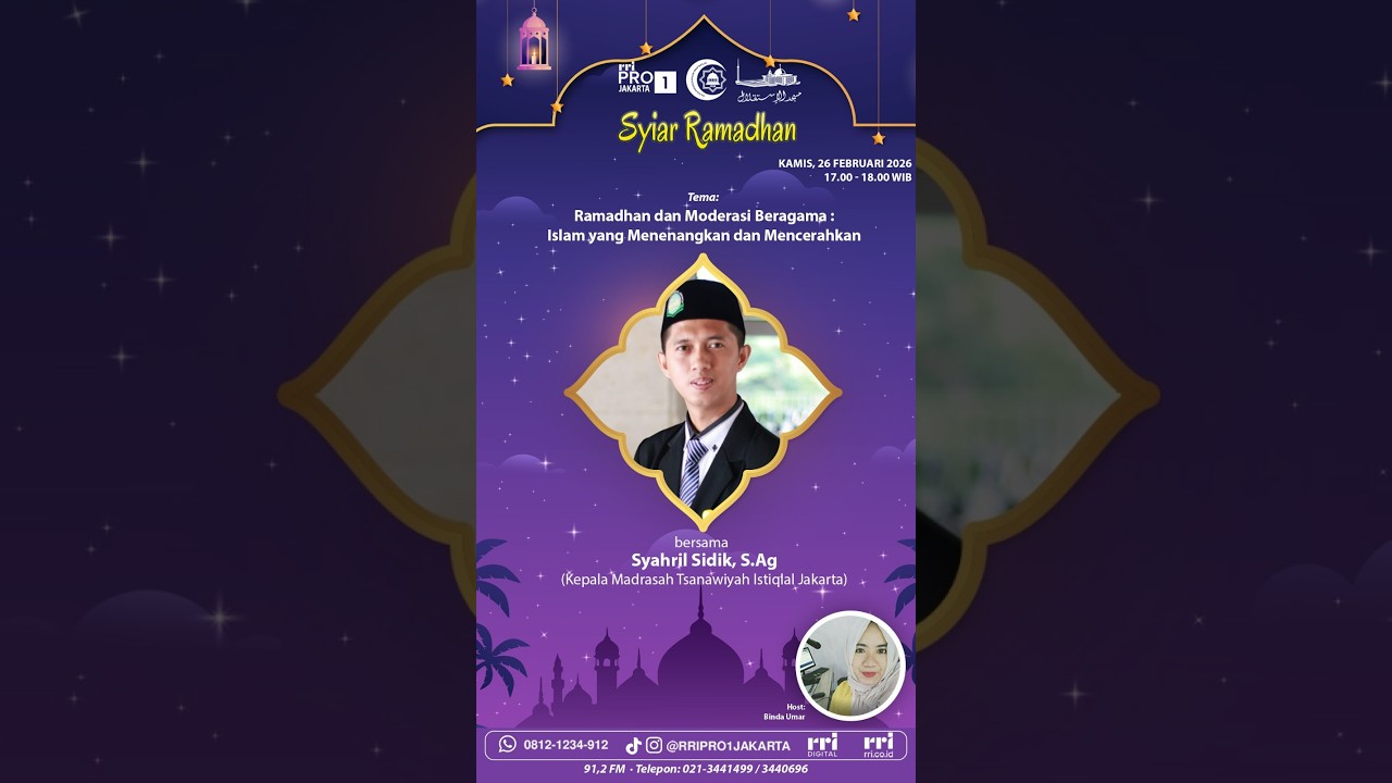 Syiar Ramadhan Pro1 RRI Jakarta 91.2FM | 26 Februari 2026 - Ust. Syahril Sidik, S.Ag