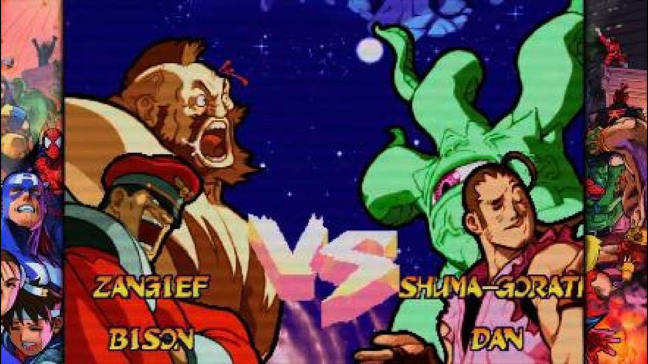 Marvel Super Heroes Vs Street Fighter: M.Bison & Zangief Gameplay