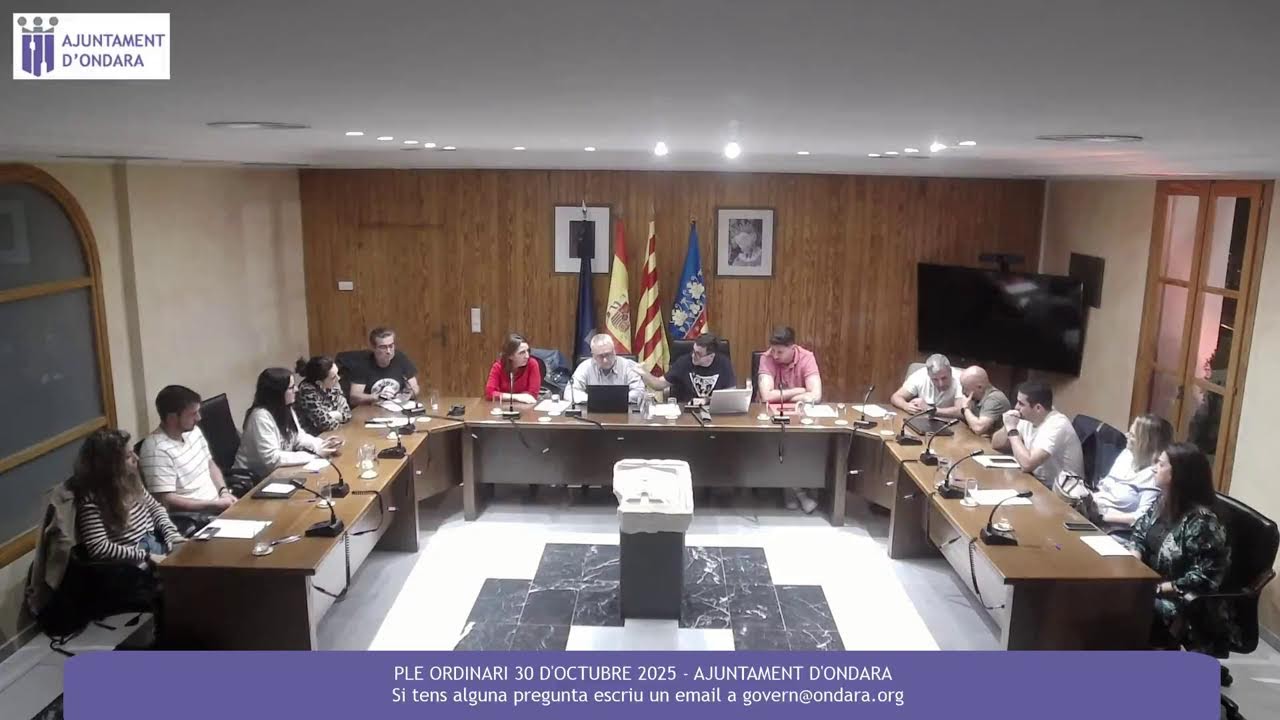 PLE ORDINARI 30 D'OCTUBRE DE 2025 - AJUNTAMENT D'ONDARA
