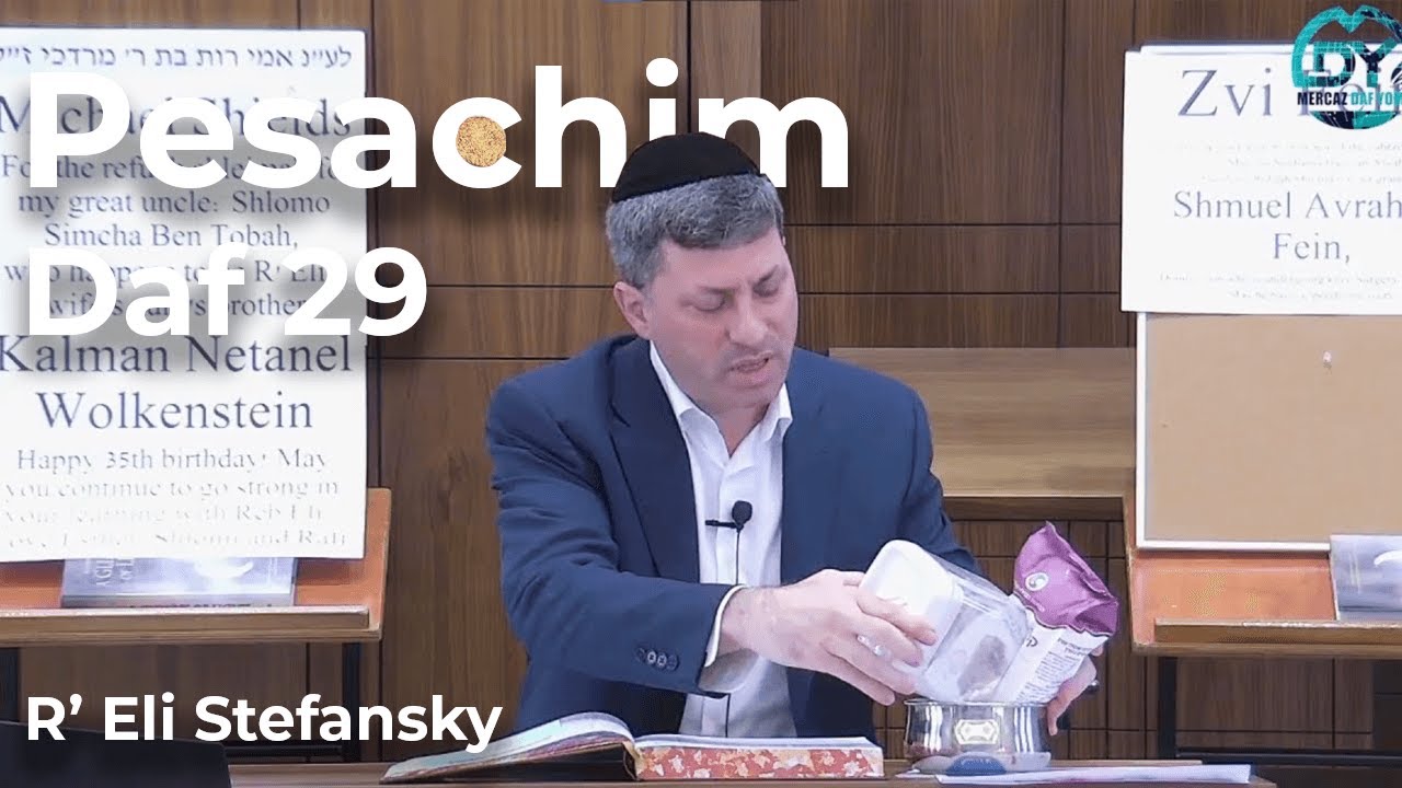 Daf Yomi Pesachim Daf 29 by R&rsquo; Eli Stefansky
